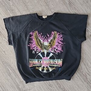 80s Harley Davidson Cutoff Crewneck